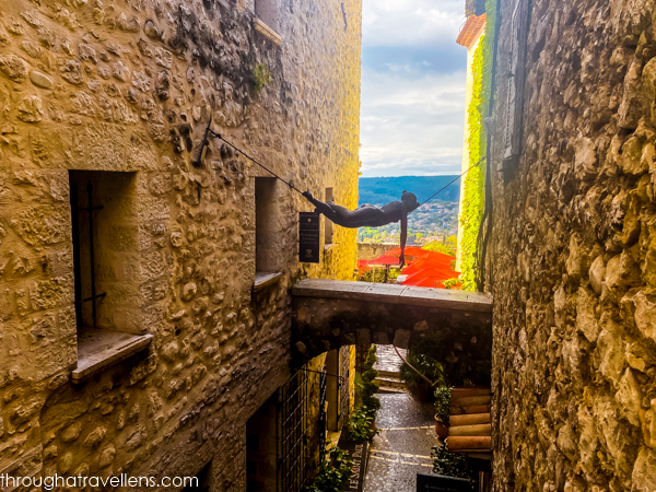 A modern sculpture displayed in St Paul de Vence, a must-see for art lovers exploring the village.