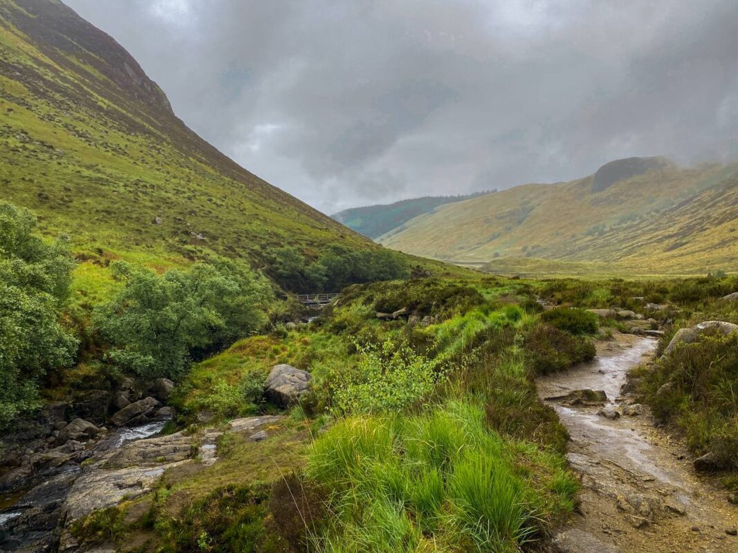 Misty landscape of Glen Sannox on the Isle of Arran