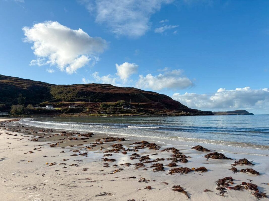Calgary Beach on the Isle of Mull, glowing under the sun with white sand and turquoise water